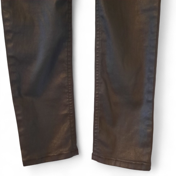 RAG & BONE Coated Pull On Highrise Jeans Pants Cotton Stretch Army Green S 4 - Picture 7 of 14